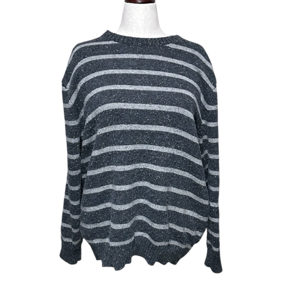 Crown & Ivy Heavy Gray Stripe Sweater Size XXL